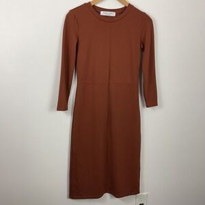 Sonnet James A Play Dress Long Sleeve Midi Sheath Size XS
